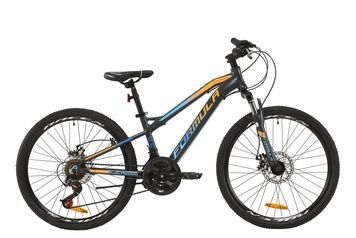 фото Велосипед AL 24" Formula BLACKWOOD 2.0 AM DD 2020 (серый с голубым и оранжевым (м))