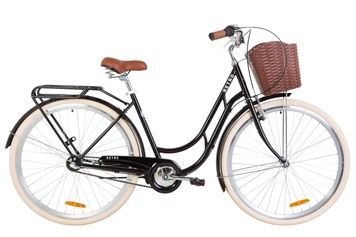 фото Велосипед 28" Dorozhnik RETRO 14G планет. St с багажником зад St, с крылом St, с корзиной Pl 2019 (черный)