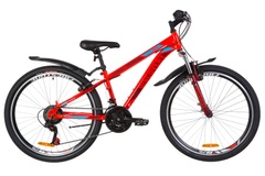 фото Велосипед 26" Discovery TREK AM 14G Vbr St с крылом Pl 2019 (красный акцент с синим)