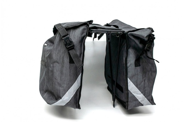 фото Велосумка штани, на багажник сірий BRAVVOS, водовідт. матеріал