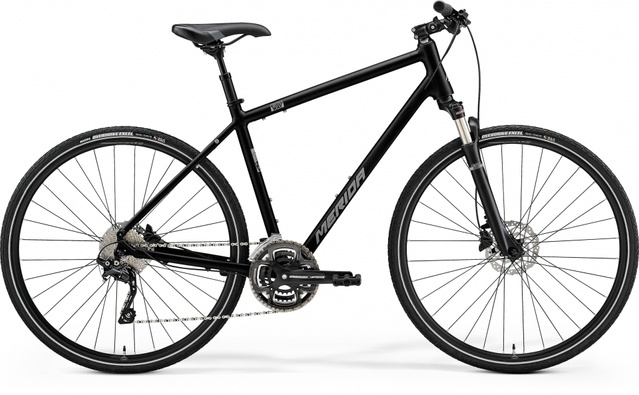 фото Велосипед гибрид 28" Merida CROSSWAY 300 (2021) glossy black(matt silver)