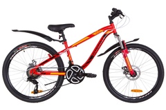 фото Велосипед 24" Discovery FLINT AM 14G DD St с крылом Pl 2019 (красно-оранжевый)