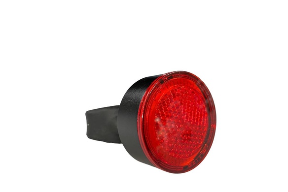 Фонарь габаритный задний (круглый ободок) красный LED, USB