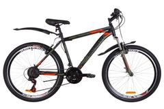 фото Велосипед 26" Discovery TREK AM 14G Vbr St с крылом Pl 2019 (черно-оранжевый хаки (м))