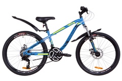 фото Велосипед 24" Discovery FLINT AM 14G DD St с крылом Pl 2019 (синий с зеленым (м))