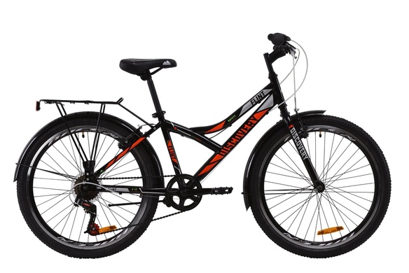 фото Велосипед ST 24" Discovery FLINT Vbr с багажником зад St, с крылом St 2020 (черно-оранжевый с серым)