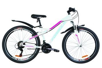 фото Велосипед 26" Formula ELECTRA AM 14G Vbr St с крылом Pl 2019 (бело-розовый с голубым)