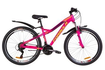 фото Велосипед 26" Formula ELECTRA AM 14G Vbr St с крылом Pl 2019 (малиновый с салатным)
