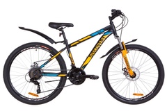 фото Велосипед 26" Discovery TREK AM 14G DD St с крылом Pl 2019 (черно-оранжевый с синим (м))