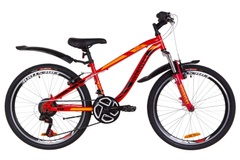 фото Велосипед 24" Discovery FLINT AM 14G Vbr St с крылом Pl 2019 (красно-оранжевый)