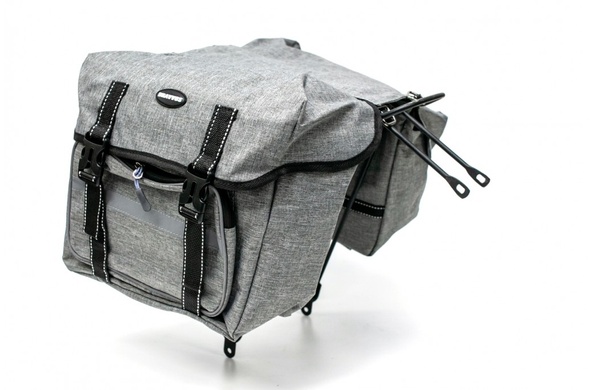 фото Велосумка штани, на багажник сірий BRAVVOS, водовідштовх.матеріал