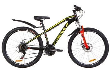 фото Велосипед 26" Formula DAKAR AM 14G DD St с крылом Pl 2019 (черно-красный с желтым)