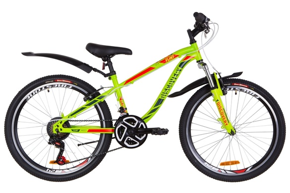 фото Велосипед 24" Discovery FLINT AM 14G Vbr St с крылом Pl 2019 (зелено-красный (м))