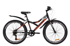 фото Велосипед ST 24" Discovery FLINT Vbr с крылом Pl 2020 (черно-оранжевый с серым)