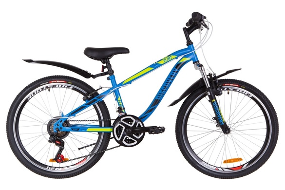 фото Велосипед 24" Discovery FLINT AM 14G Vbr St с крылом Pl 2019 (синий с зеленым (м))