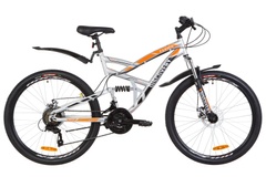 фото Велосипед 26" Discovery CANYON AM2 14G DD St с крылом Pl 2019 (серо-оранжевый (м))