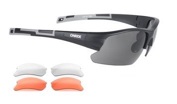 фото Окуляри ONRIDE Lead 30 матово чорні з лінзами димчасті кат 3 (17%); помаранчева кат 2 (37%); прозорі