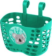 фото Кошик дитячий пластиковий на кермо KLS Buddy Коала. зелений-бірюза