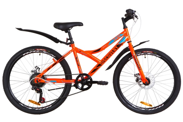 фото Велосипед 24" Discovery FLINT 14G DD St с крылом Pl 2019 (оранжевый )