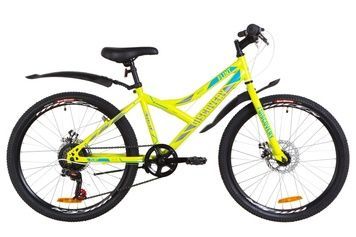 фото Велосипед 24" Discovery FLINT 14G DD St с крылом Pl 2019 (салатно-синий с серым)