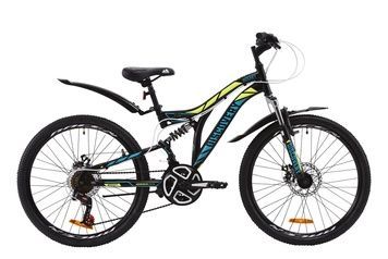 фото Велосипед ST 24" Discovery ROCKET AM2 DD с крылом Pl 2020 (черно-желтый с бирюзовым (м))