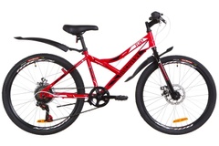 фото Велосипед 24" Discovery FLINT 14G DD St с крылом Pl 2019 (красно-белый с черным)