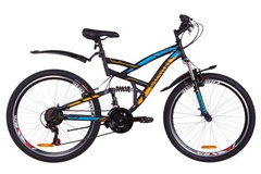 фото Велосипед 26" Discovery CANYON AM2 14G Vbr St с крылом Pl 2019 (черно-синий с оранжевым (м))