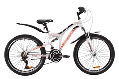 фото Велосипед ST 24" Discovery ROCKET AM2 Vbr с крылом Pl 2020 (бело-оранжевый c черным)