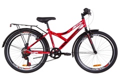 фото Велосипед 24" Discovery FLINT MC 14G Vbr St с багажником зад St, с крылом St 2019 (красно-белый с черным)