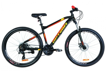 фото Велосипед 27.5" Optimabikes F-1 AM 14G DD Al 2019 (черно-красный с желтым)