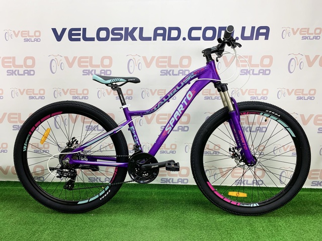 фото Sparto 27,5 Taurus DD Велосипед 15" бирюзово-фиолетовый