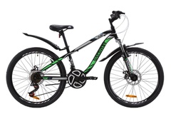 фото Велосипед ST 24" Discovery FLINT AM DD с крылом Pl 2020 (черно-зеленый )