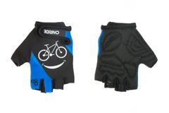 фото Детские перчатки с короткими пальцами ONRIDE Gem Smile bike, цвет - черный/синий