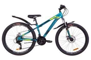 фото Велосипед 26" Discovery TREK AM 14G DD St с крылом Pl 2019 (малахитовый с желтым (м))