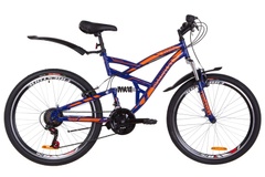 фото Велосипед 26" Discovery CANYON AM2 14G Vbr St с крылом Pl 2019 (сине-оранжевый (м))