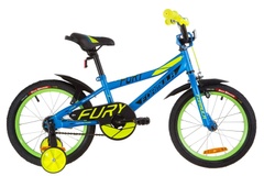 фото Велосипед 16" Formula FURY 14G St с крылом Pl 2019 (голубой с зеленым (м))