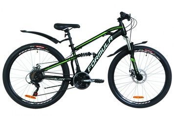 фото Велосипед 26" Formula BLAZE AM2 14G DD St с крылом Pl 2019 (черно-салатный)