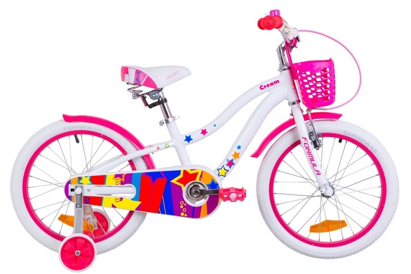 фото Велосипед 18" Formula CREAM 14G Al с крылом St, с корзиной Pl 2019 (бело-розовый)