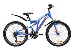 фото Велосипед ST 24" Discovery ROCKET AM2 Vbr с крылом Pl 2020 (сине-оранжевый с белым)