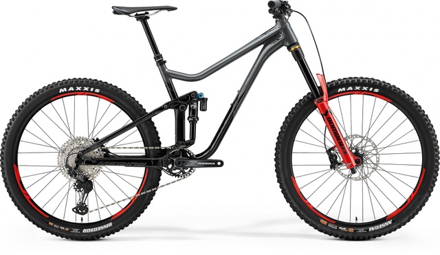 Велосипед двопідвіс 27.5" Merida ONE-SIXTY 700 (2021) grey/sparkling black, L - 174 - 186 см, 170 - 180 см, 180 - 190 см