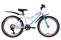 фото Велосипед 24" Discovery FLINT 14G Vbr St с крылом Pl 2019 (бело-голубой с розовым)