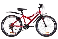 фото Велосипед 24" Discovery FLINT 14G Vbr St с крылом Pl 2019 (красно-белый с черным)