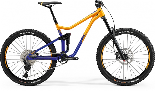 Велосипед двухподвес 27.5" Merida ONE-SIXTY 400 (2021) orange/blue, М - 167 - 183 см, 160 - 170 см, 170 - 180 см, 180 - 190 см