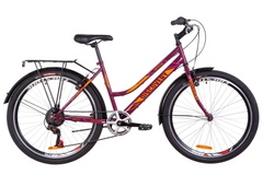 фото Велосипед 26" Discovery PRESTIGE WOMAN 14G Vbr St с багажником зад St, с крылом St 2019 (бордово-оранжевый с розовым)