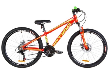 фото Велосипед 26" Optimabikes MOTION AM 14G DD Al 2019 (красно-салатный)