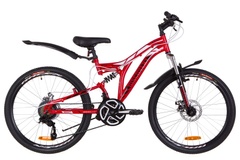 фото Велосипед 24" Discovery ROCKET AM2 14G DD St с крылом Pl 2019 (красно-белый с черным)