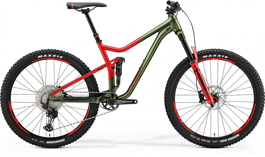 Велосипед двопідвіс 29" Merida ONE-FORTY 700 (2021) green/red, S - 160 - 173 см, 160 - 170 см, 170 - 180 см