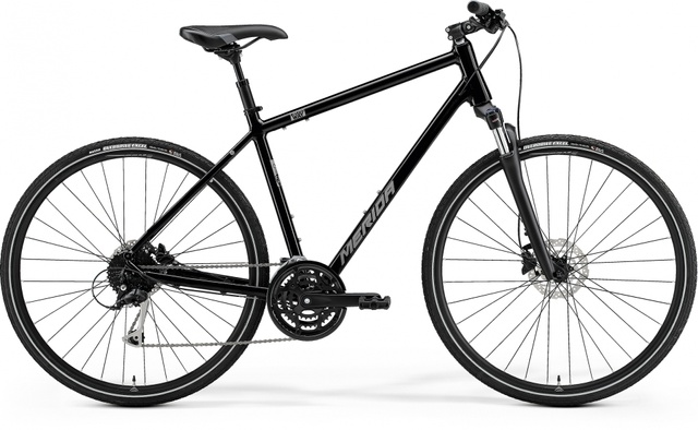 фото Велосипед гибридный 28" Merida CROSSWAY 100 (2021) glossy black(matt silver)