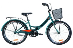 фото Велосипед 24" Formula SMART 14G тормозная St с багажником зад St, с крылом St, с корзиной St 2019 (синий с оранжевым (м))