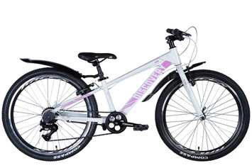 фото Велосипед підлітковий 24" Discovery QUBE Vbr 2024 біло-рожевий